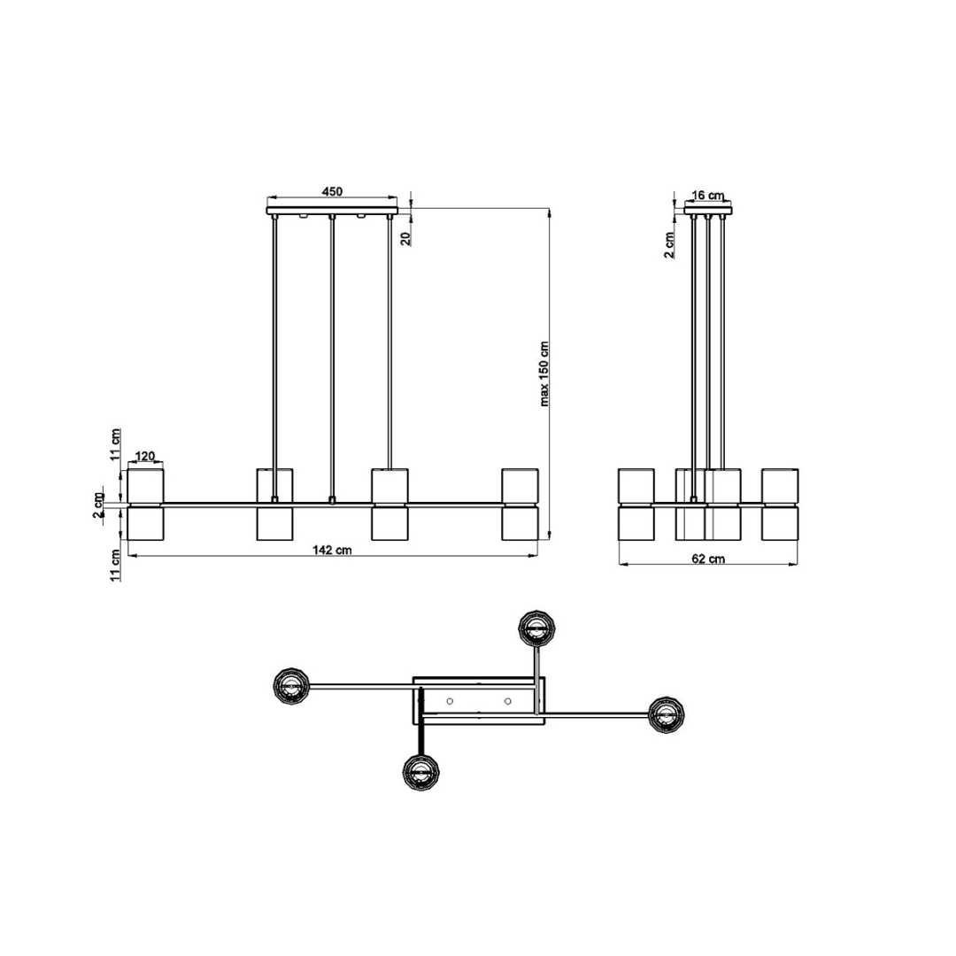 Lampa wisząca KUKKIA czarna - 13773