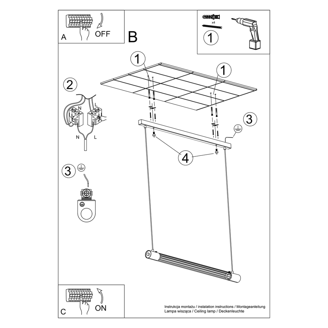 Lampa wisząca VALO czarne - 13787