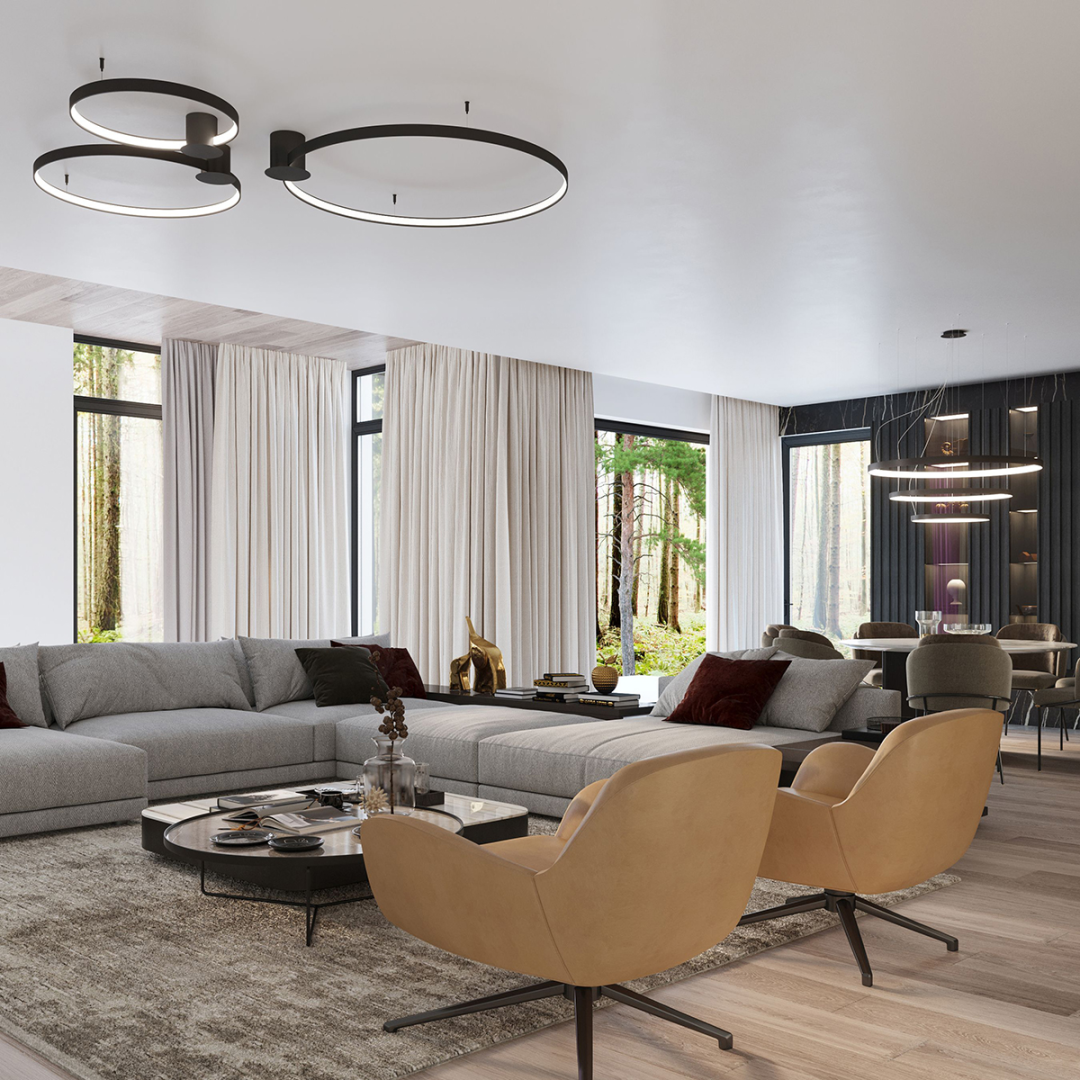 Żyrandol RIO 3 55/78/110 czarny LED 3000K - 15229