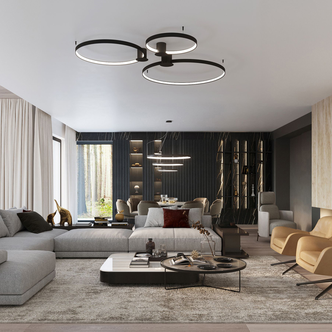 Żyrandol RIO 3 55/78/110 czarny LED 3000K - 15230