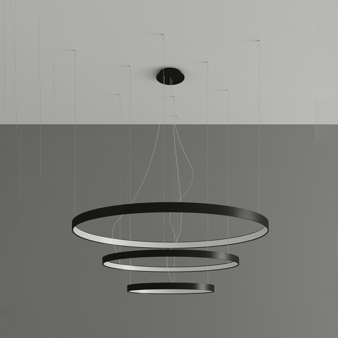 Żyrandol RIO 3 55/78/110 czarny LED 4000K - 15646