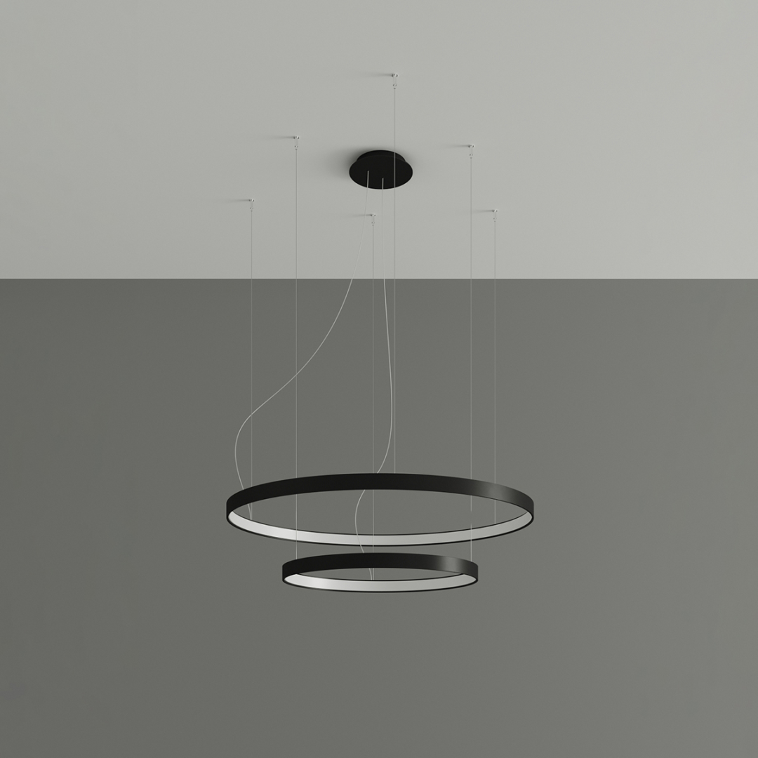 Żyrandol RIO 2 55/78 czarny LED 4000K - 16054