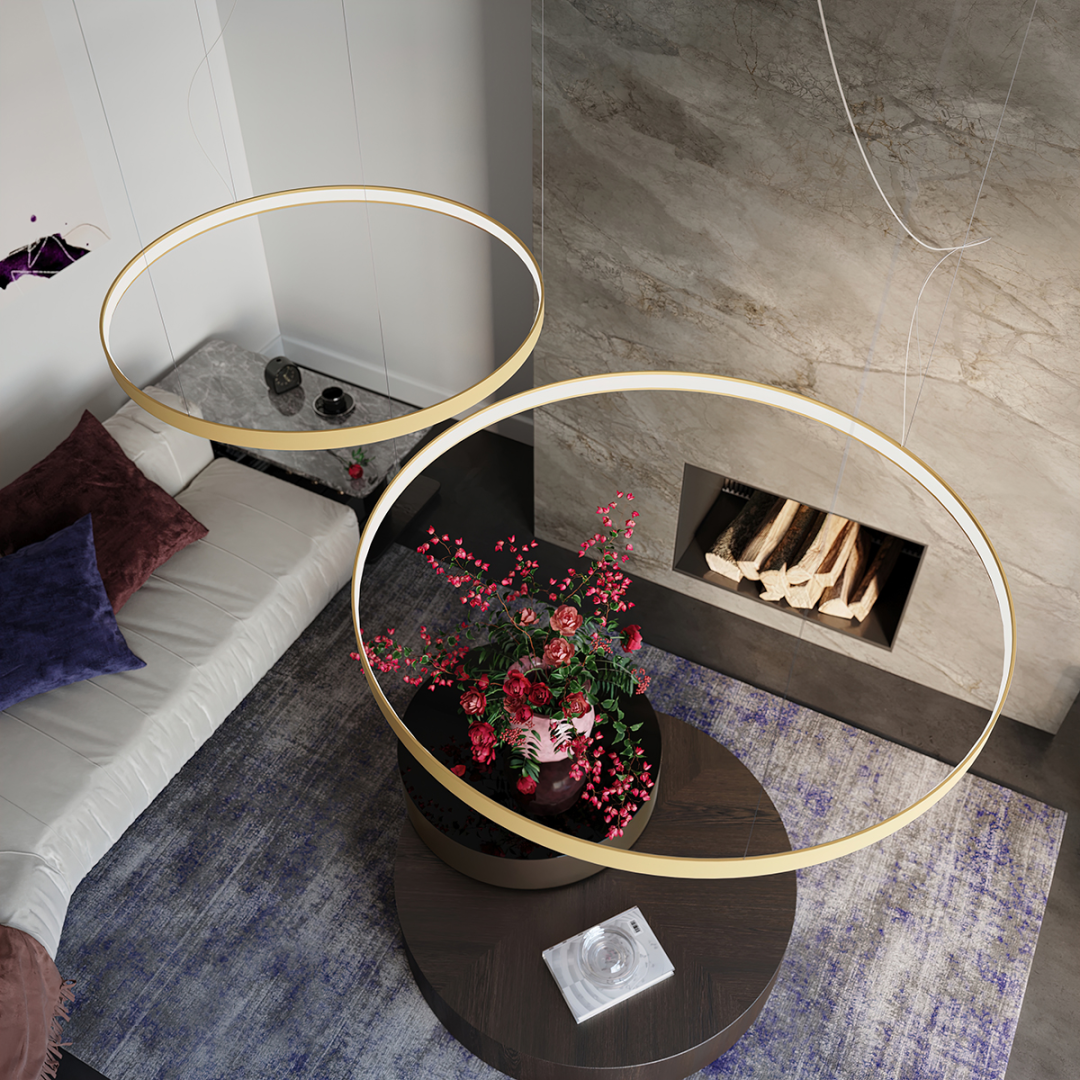 Żyrandol RIO 110 złoty LED 4000K - 16126