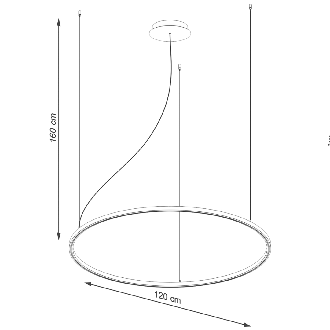 Żyrandol RISA 120 czarny LED 3000K - 16578