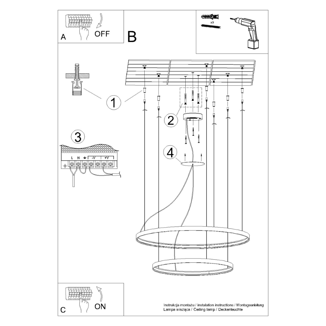Żyrandol RIO 2 55/78 beżowy LED 3000K - 17417