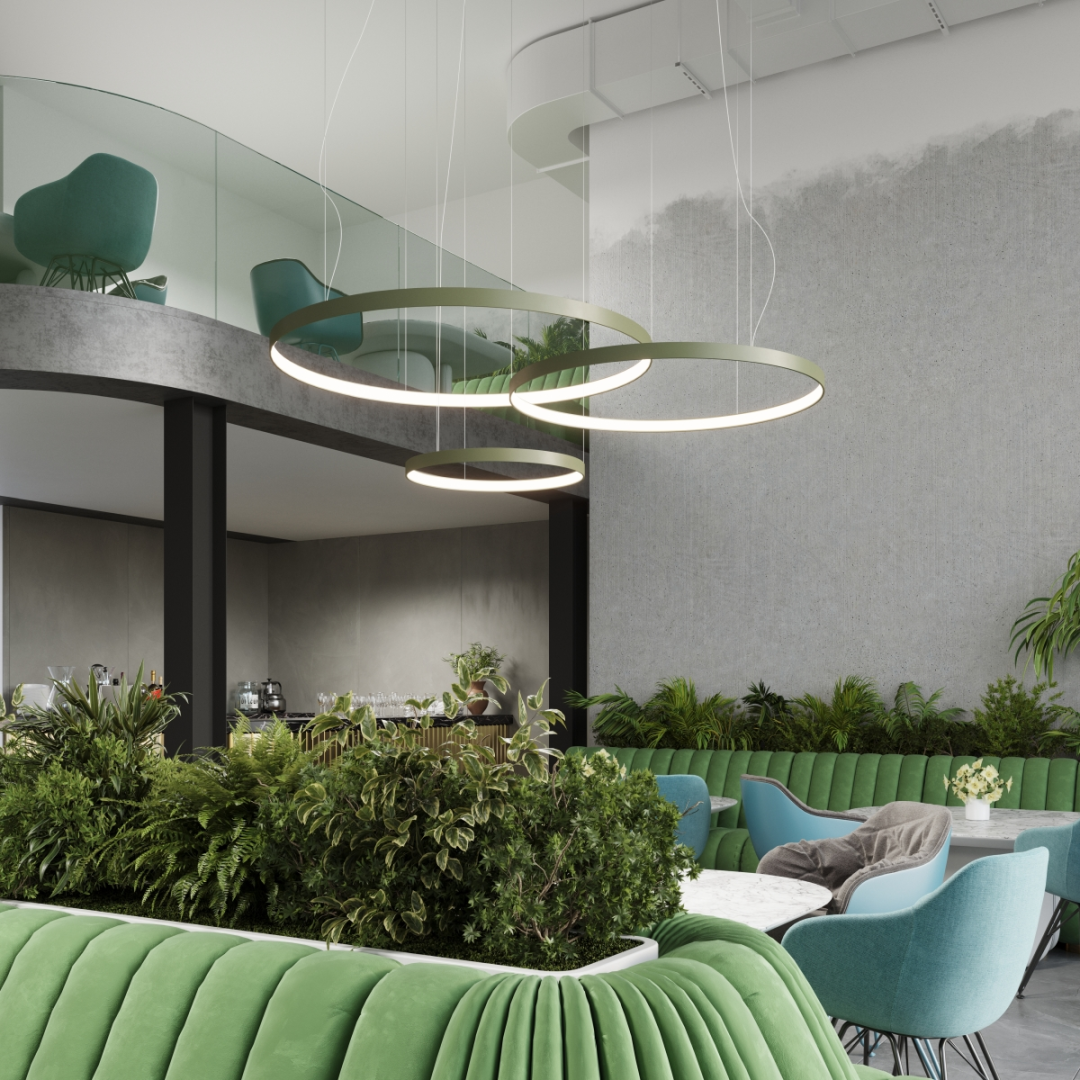 Żyrandol RIO 78 zielona oliwka LED 3000K - 17656