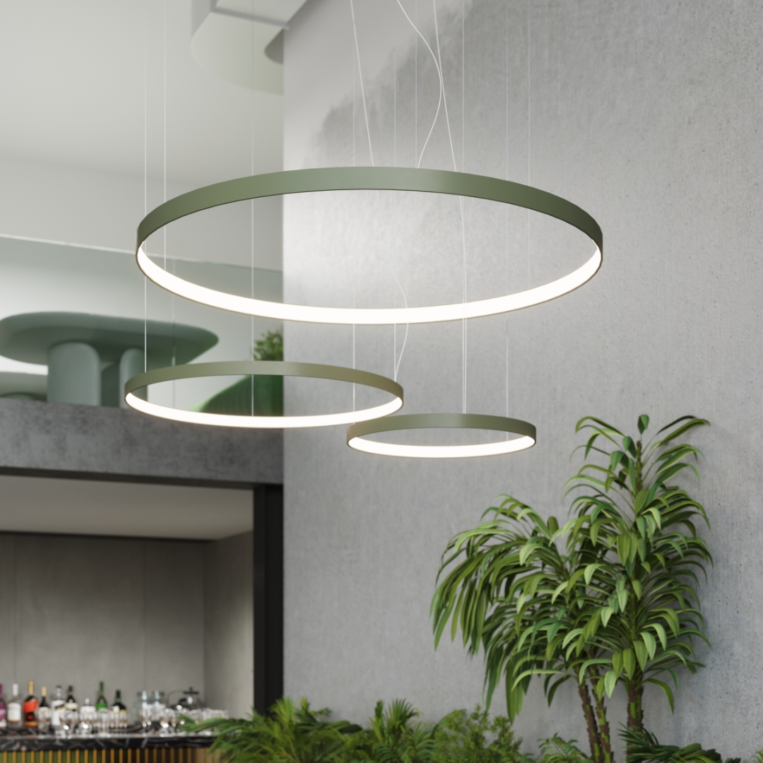 Żyrandol RIO 78 zielona oliwka LED 4000K - 17699