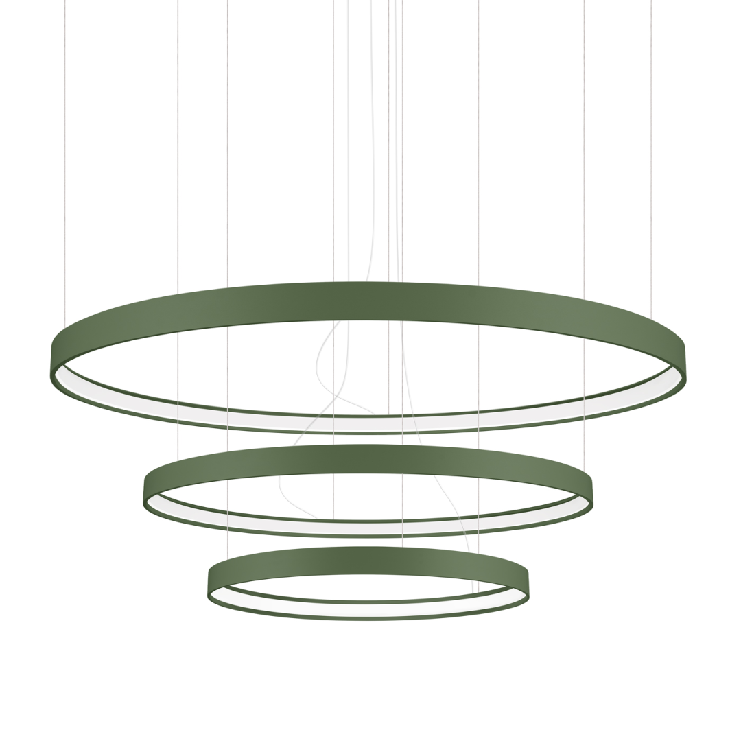 Żyrandol RIO 3 55/78/110 zielona oliwka LED 3000K - 17738