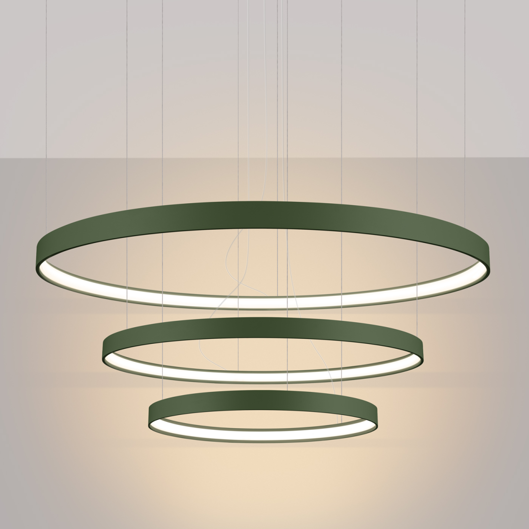 Żyrandol RIO 3 55/78/110 zielona oliwka LED 3000K - 17743