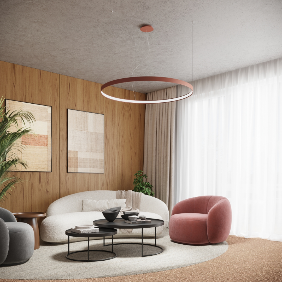 Żyrandol RIO 55 ochra czerwona LED 3000K - 17962