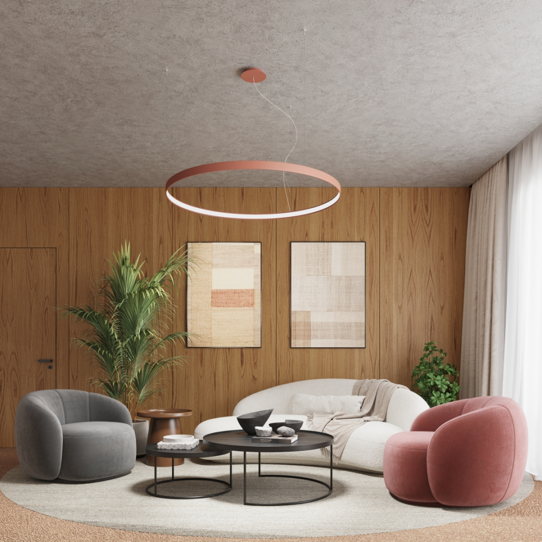 Żyrandol RIO 78 ochra czerwona LED 3000K - 17975