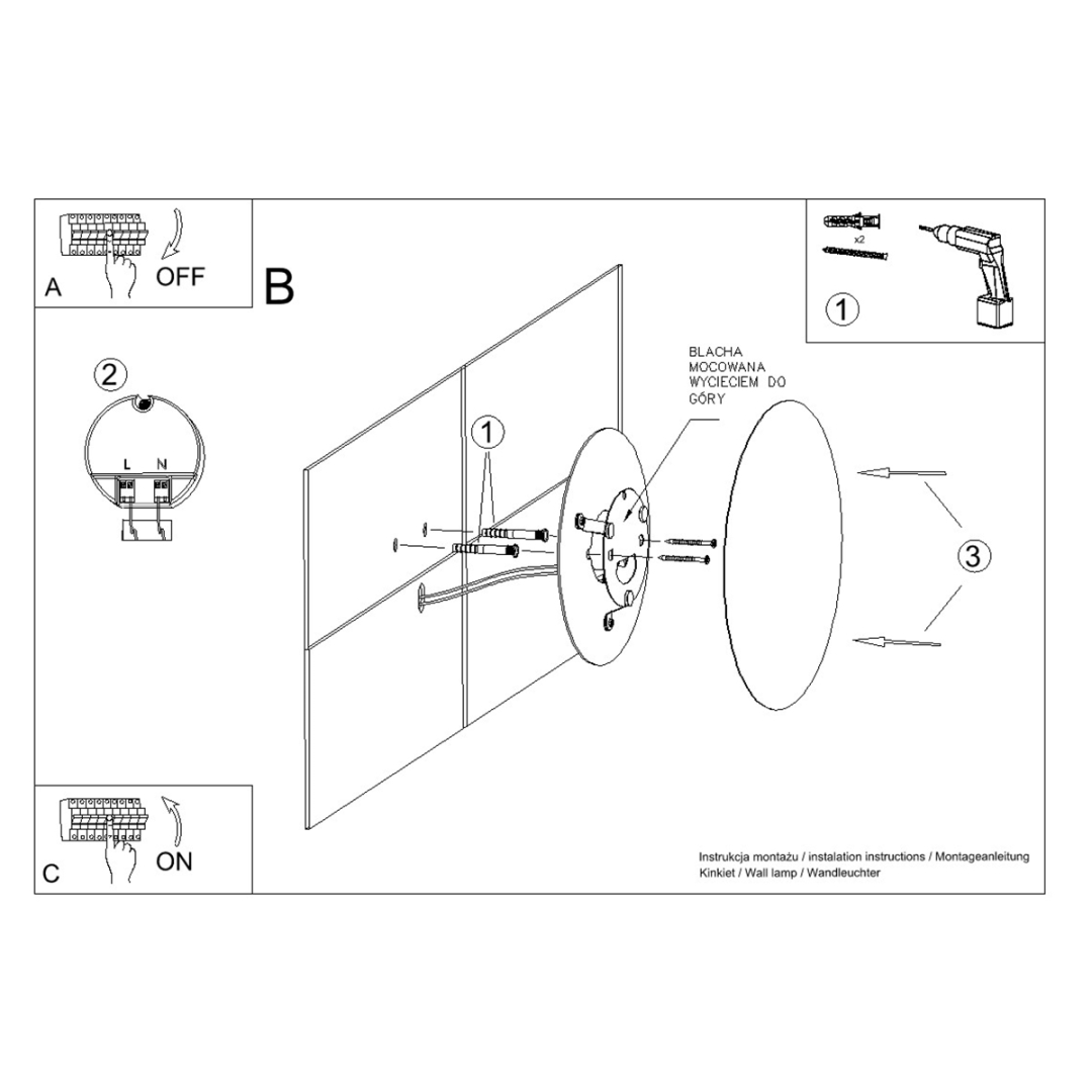 Kinkiet BORGEN czarny LED 3000K - 19056