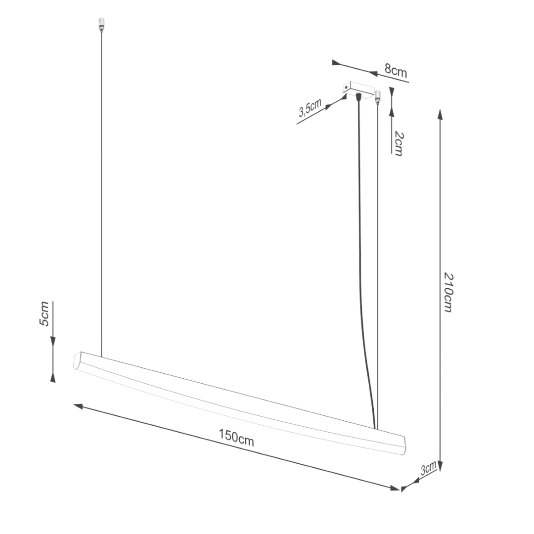 Lampa wisząca JORUN 150 czarna LED 4000K - 19180
