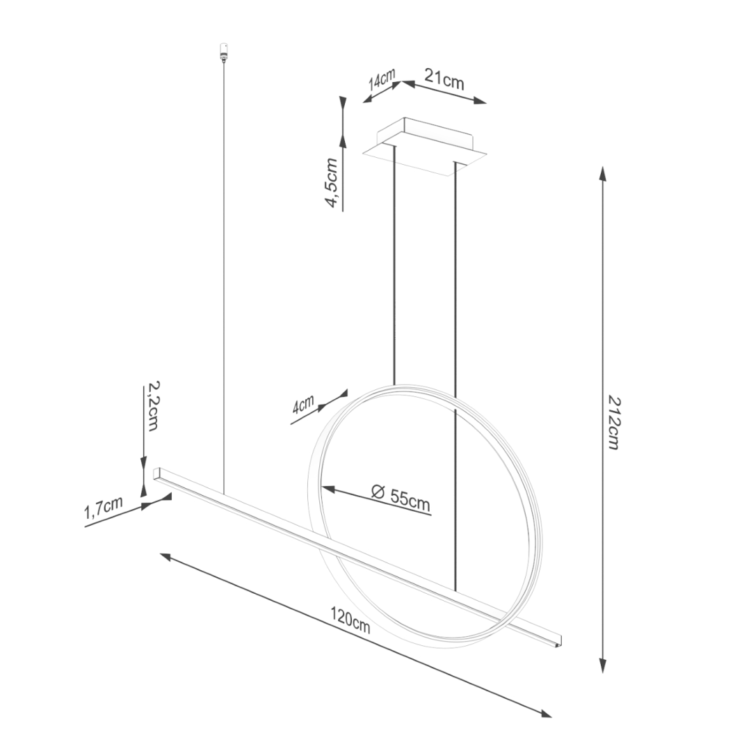 Lampa wisząca GLAD biała LED 4000K - 19238