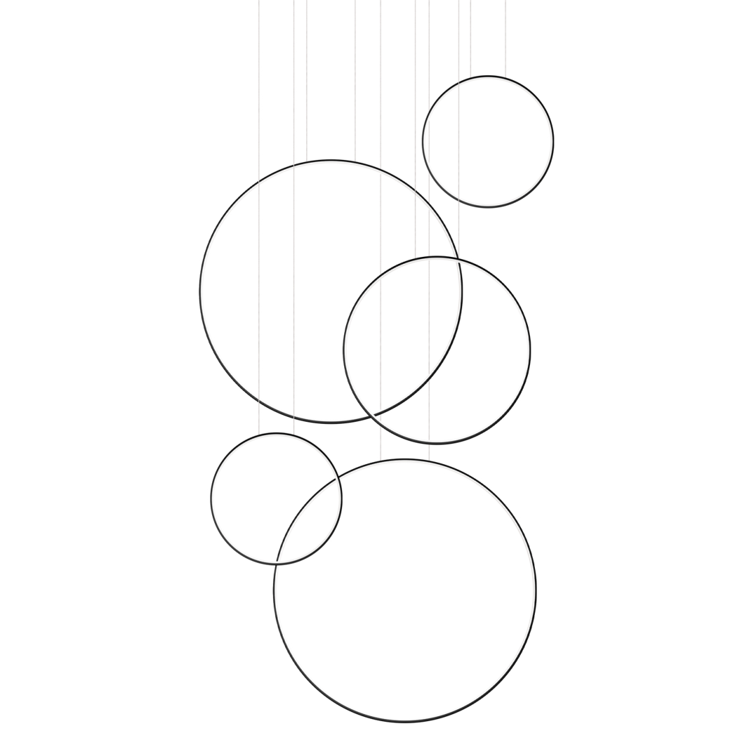 Lampa wisząca RIO 5 55/55/78/110/110 czarna LED 3000K - 19271