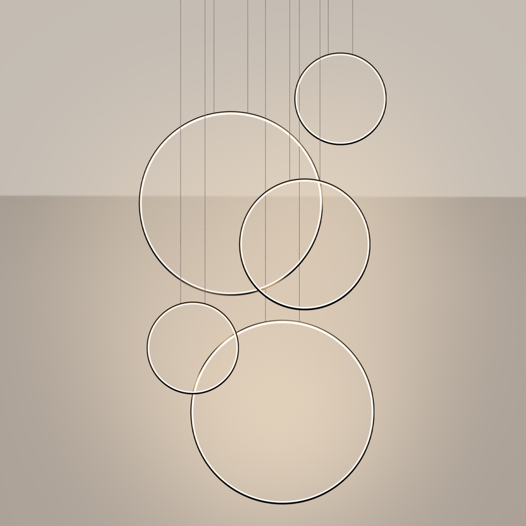 Lampa wisząca RIO 5 55/55/78/110/110 czarna LED 3000K - 19276