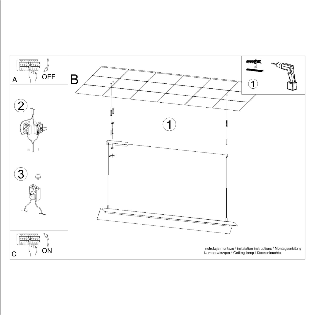 Lampa wisząca ELVA beżowa LED 4000K - 19731
