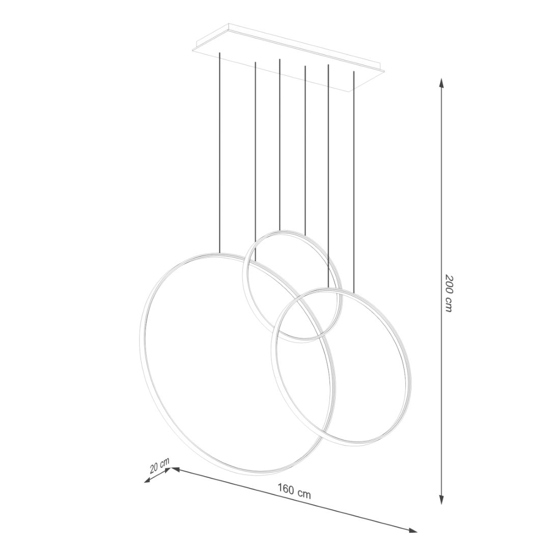 Lampa wisząca RIO 3 55/78/110 czarna LED 4000K - 19865