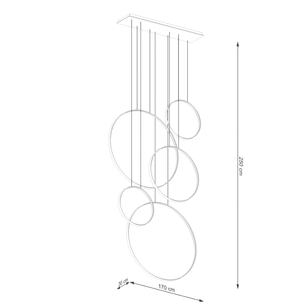 Lampa wisząca RIO 5 55/55/78/110/110 biała LED 4000K - 19895