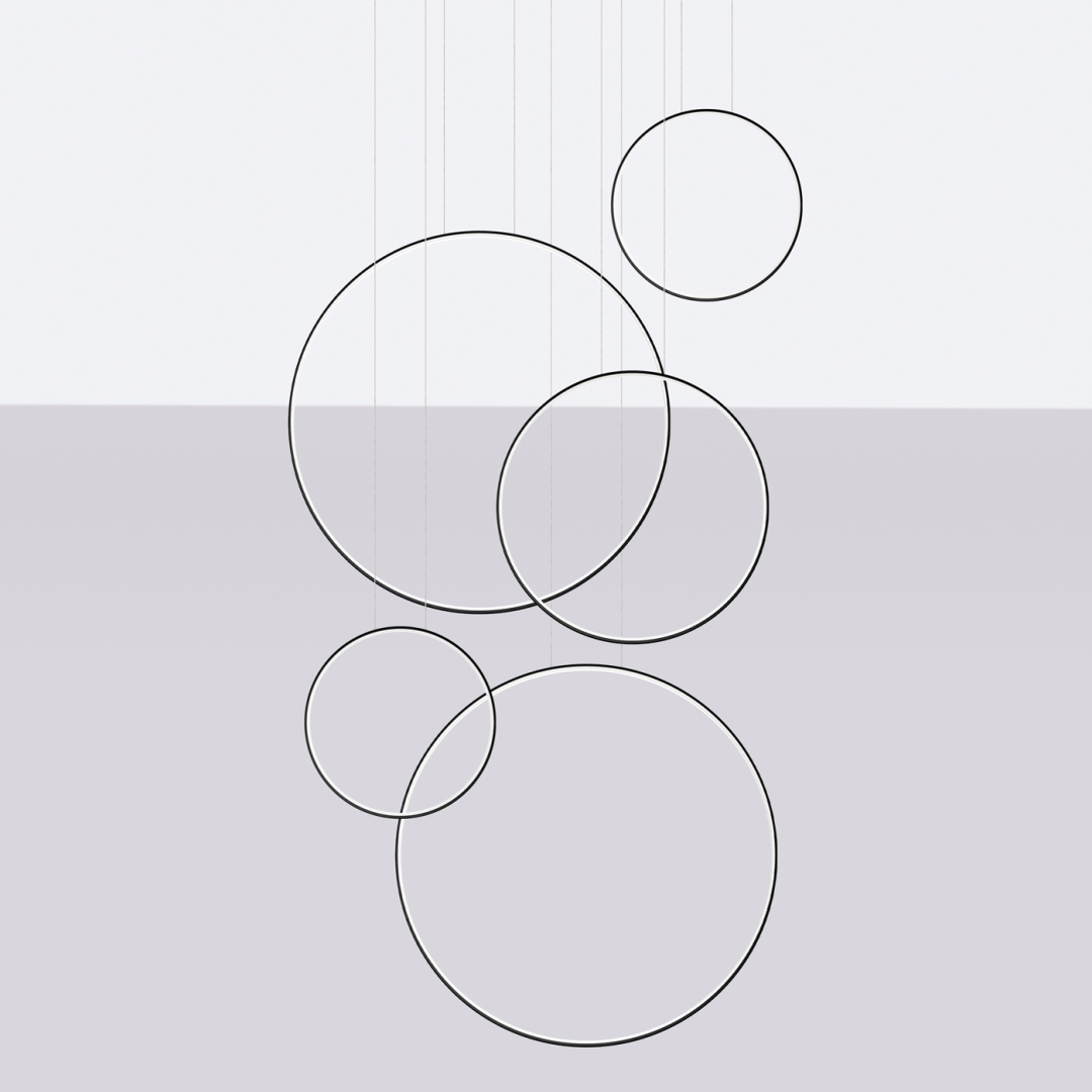 Lampa wisząca RIO 5 55/55/78/110/110 czarna LED 4000K - 19902