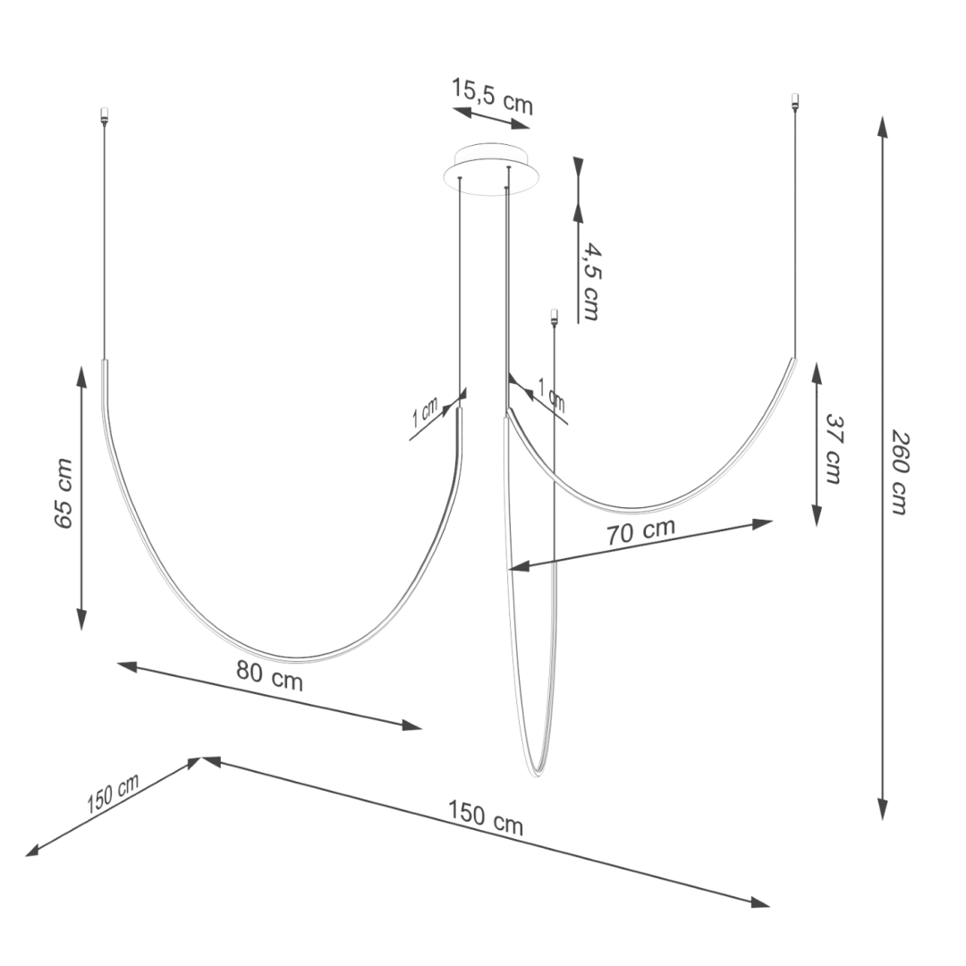Żyrandol ALVAR 3 czarny LED 3000K - 19940
