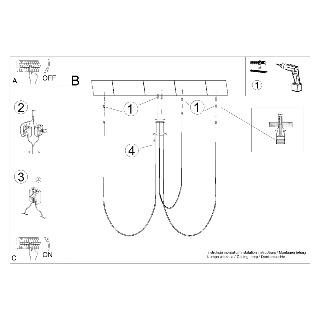 Żyrandol ALVAR 3 czarny LED 3000K - 19941