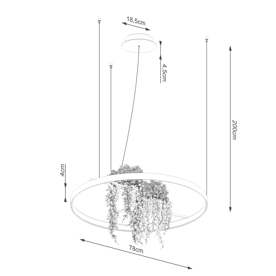 Żyrandol RIO BIO 78 czarny LED 4000K - 19970