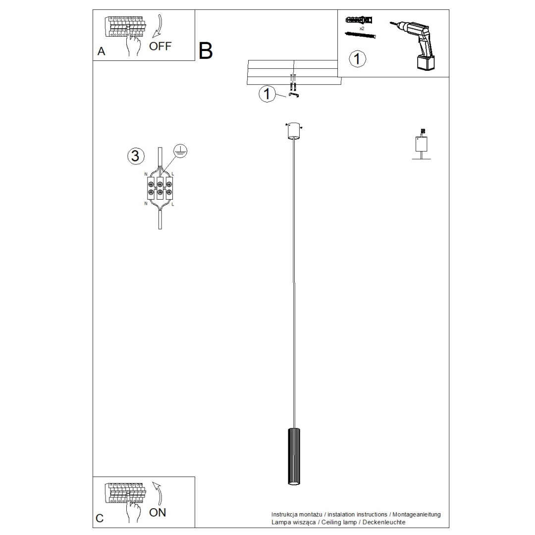 Lampa wisząca IVAR 1 taupe LED 4000K - 22543
