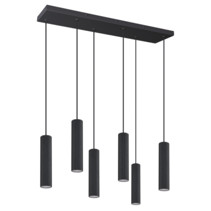 Lampa wisząca IVAR 6L czarna LED 4000K