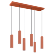 Lampa wisząca IVAR 6L ochra czerwona LED 4000K