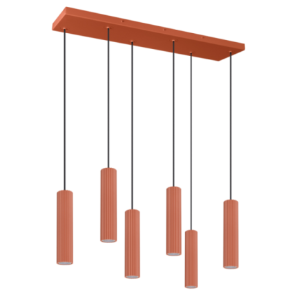 Lampa wisząca IVAR 6L ochra czerwona LED 4000K
