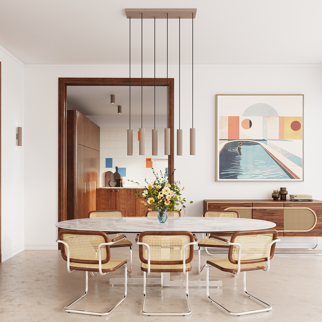 Lampa wisząca IVAR 6L ochra czerwona LED 4000K - 22664