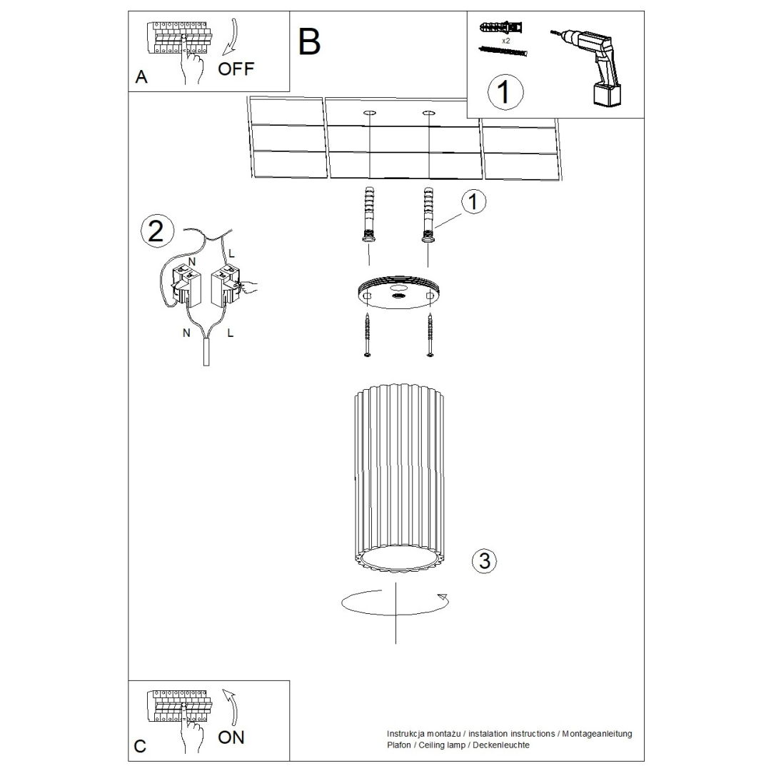 Plafon IVAR ultramaryna LED 3000K - 22836