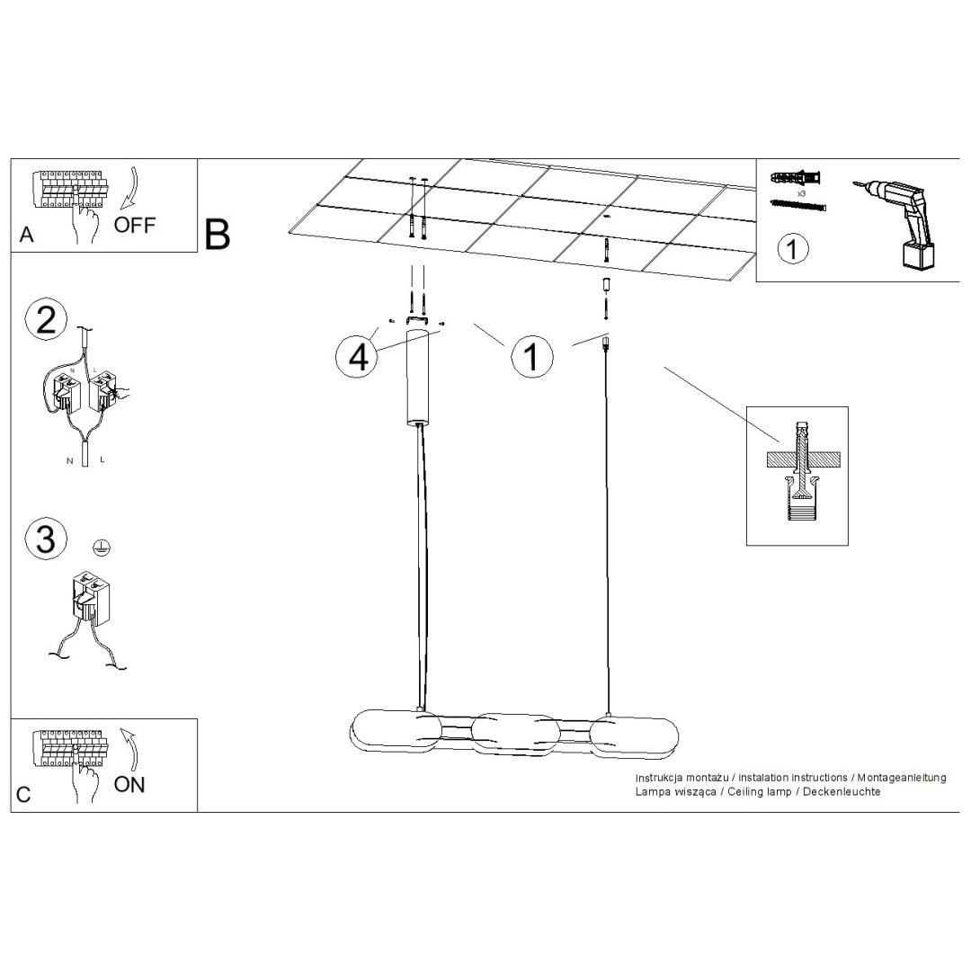 Lampa wisząca CHAIN 91 LED 3000K - 29823