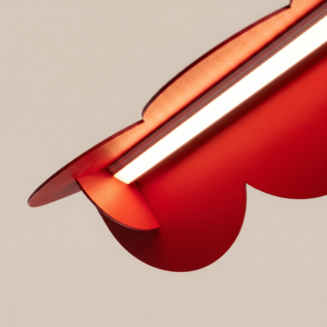 Lampa wisząca BISCUIT 130 czerwona LED 3000K - 30055