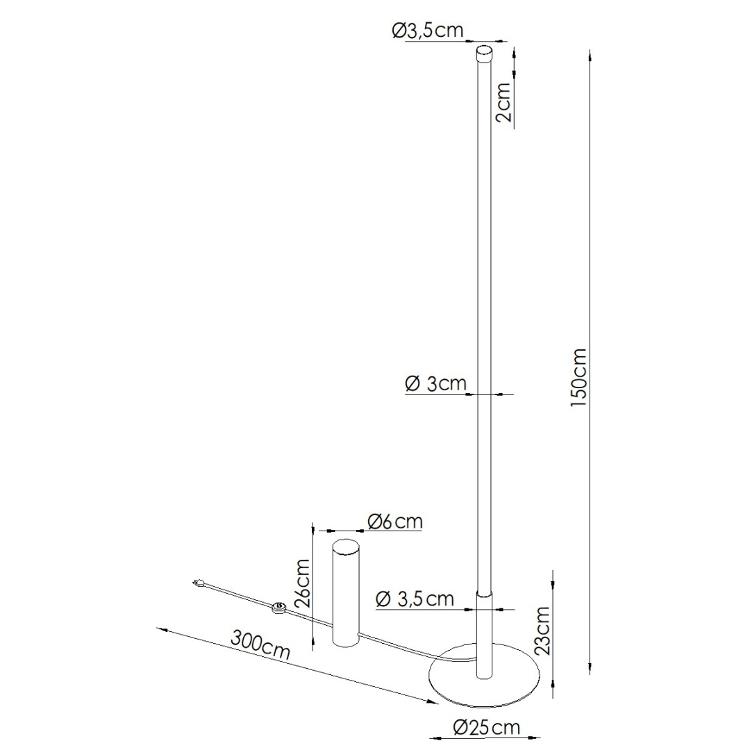 Lampa podłogowa TRANG żółta 4000K - 30700