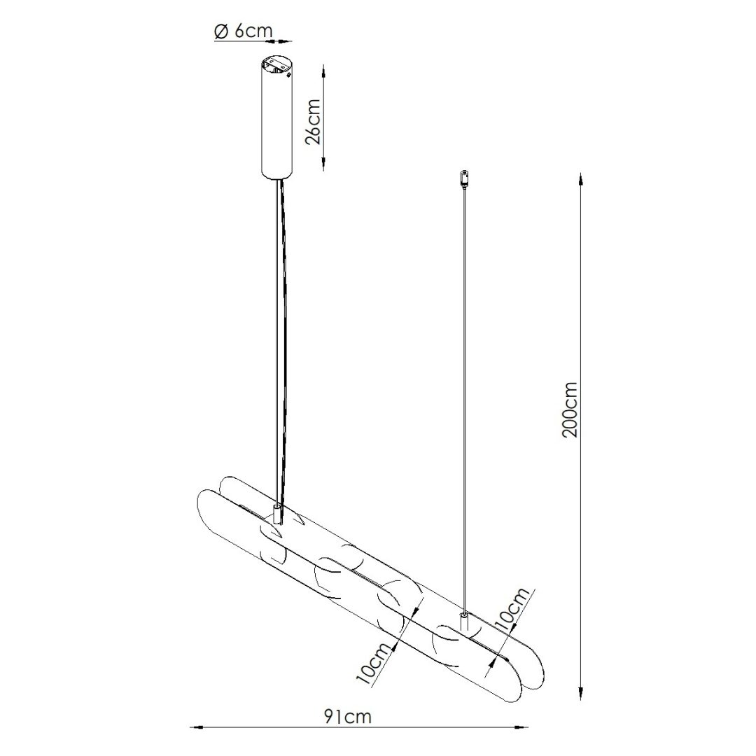 Lampa wisząca CHAIN 158 ochra czerwona LED 4000K - 30867