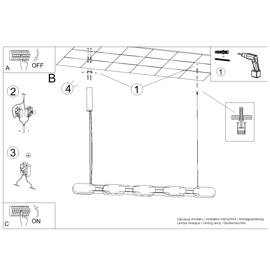 Lampa wisząca CHAIN 158 różowa LED 4000K - 30875