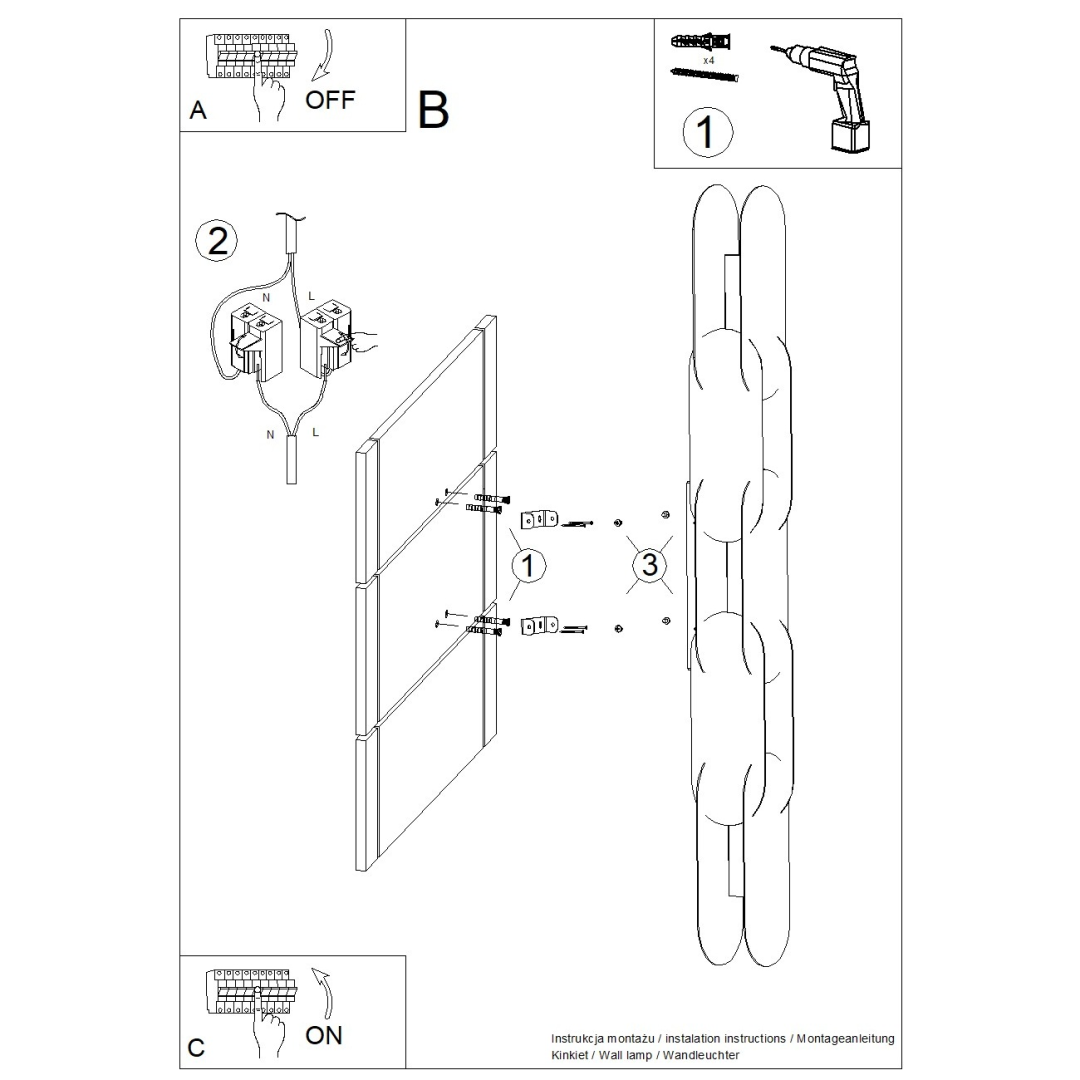 Kinkiet CHAIN 91 biały LED 4000K - 31245