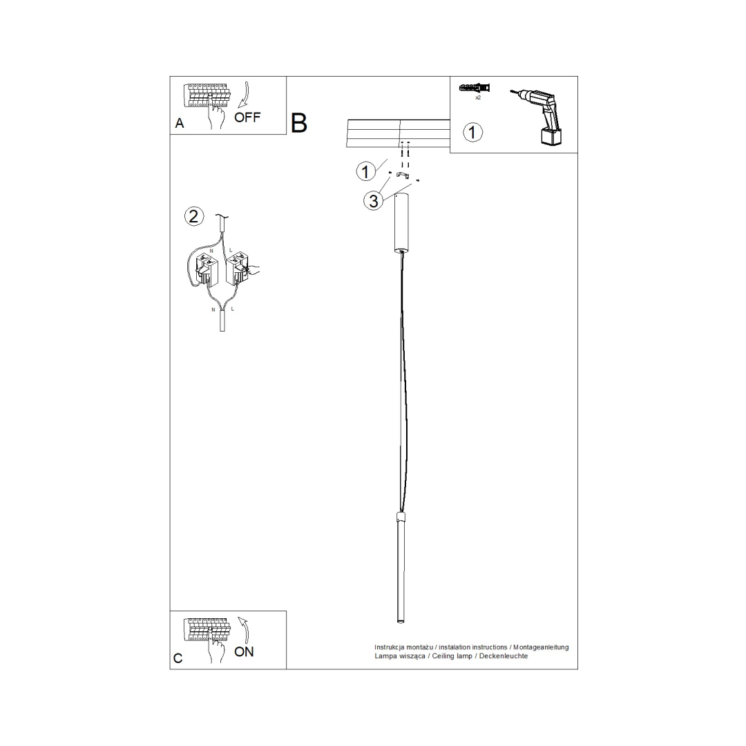 Lampa wisząca TRANG 75 żółta LED 4000K - 32028