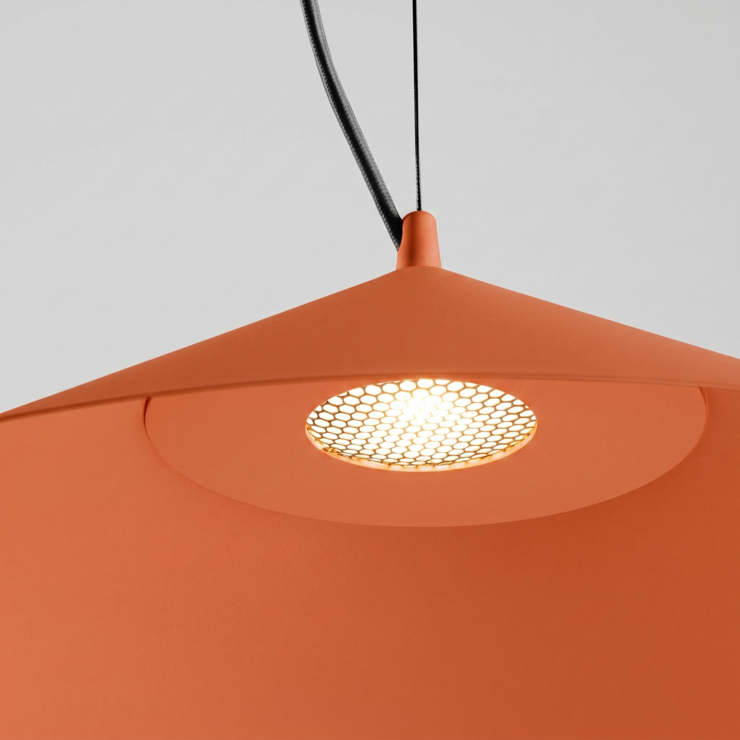 Lampa wisząca FINT ochra czerwona LED 3000K - 32479