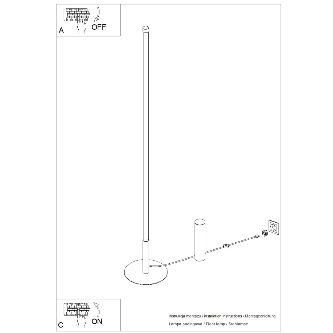 Lampa podłogowa TRANG czerwona 3000K - 32896